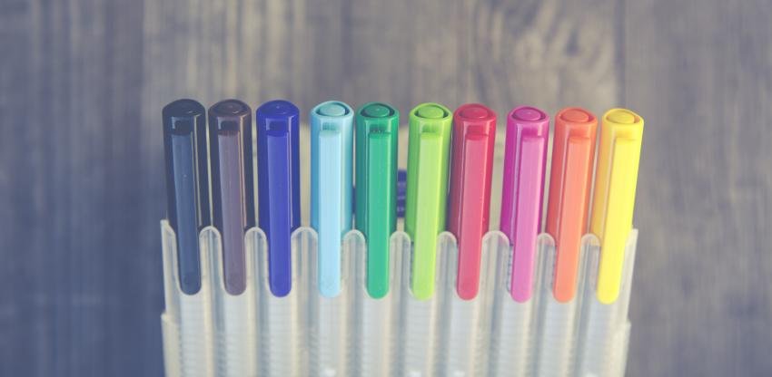 Colorful pens for adult coloring