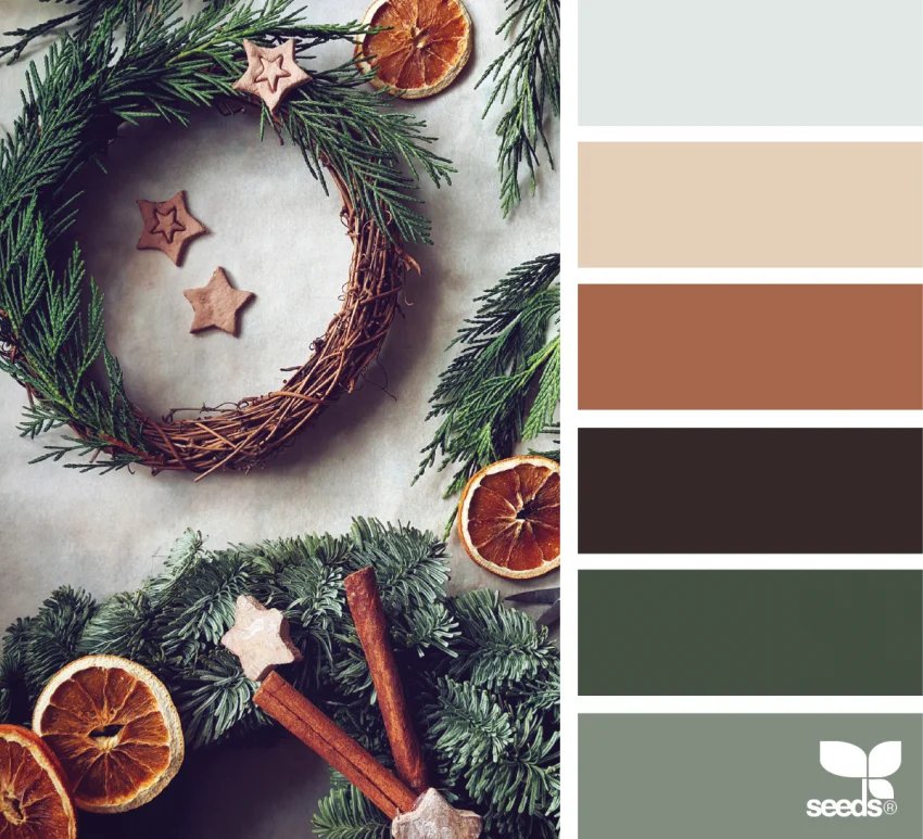 Christmas color palettes for holiday coloring pages