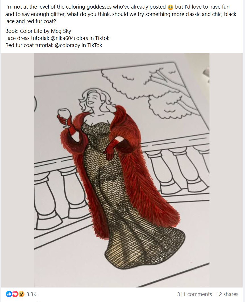 Fuzzy fur technique — lace and fur coat coloring effect