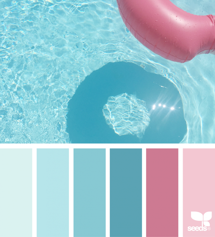 Poolside Party palette — bright pinks and blues