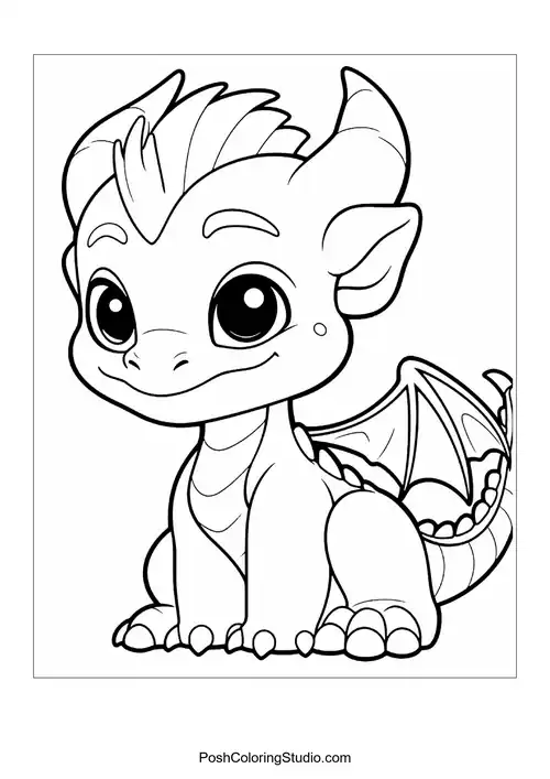 Baby Dragon Coloring Pages sample thumbnail