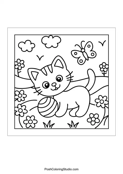 A cat holding a rose in a heart shape.