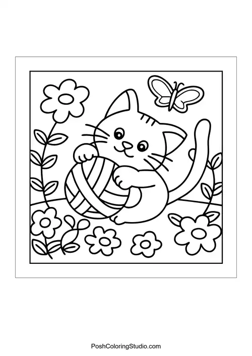 A cat relaxing in a hammock surrounded by leaves.