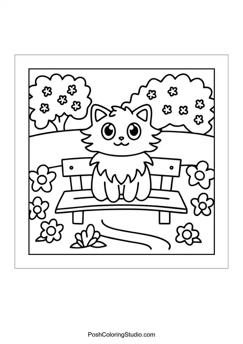 A cat relaxing in a hammock surrounded by tropical leaves.