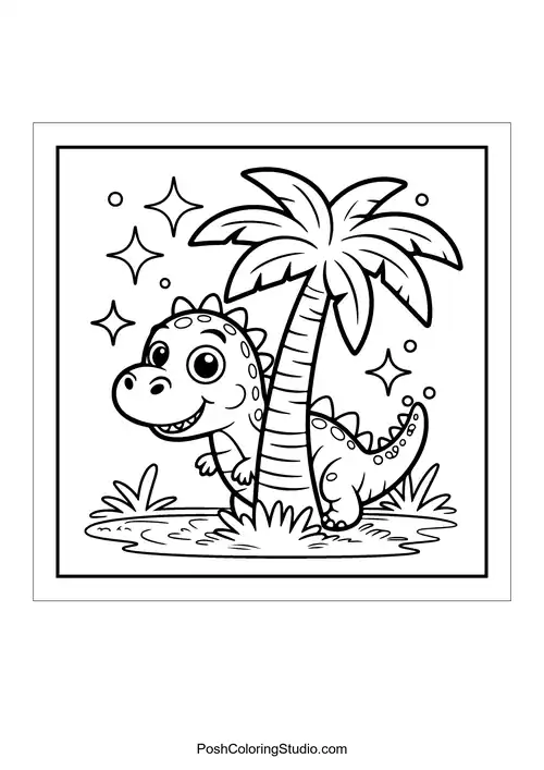 A dinosaur holding an umbrella in the rain.