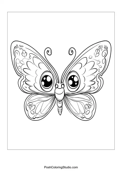 A butterfly with intricate designs and flowers around it.
