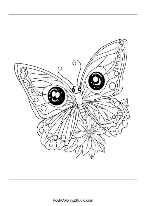 A butterfly with elaborate wing designs rests on a flower.