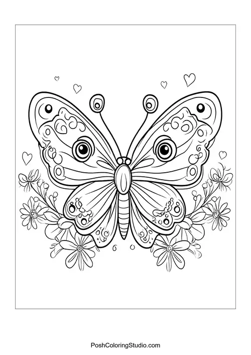 A butterfly with intricate designs rests on a flower.