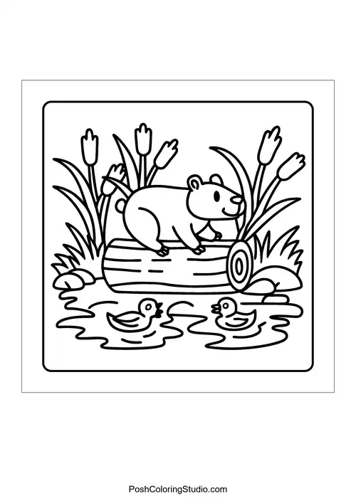 A panda and a bear eating bamboo in a forest setting.