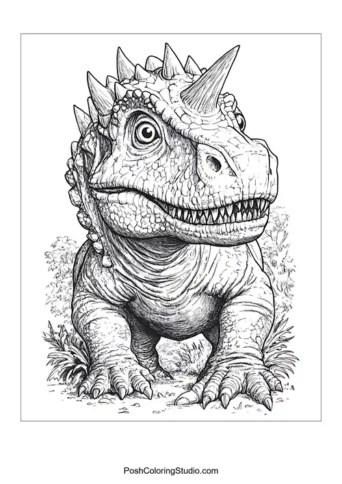 A dinosaur with a long neck and a friendly demeanor.