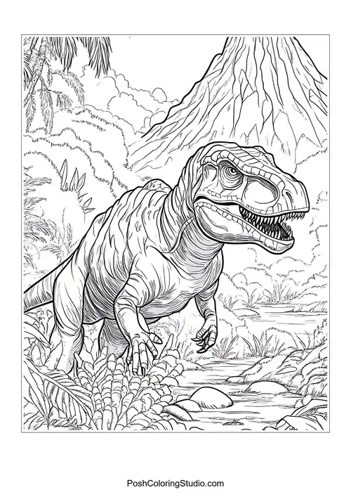 A dinosaur with a long neck in a serene setting.