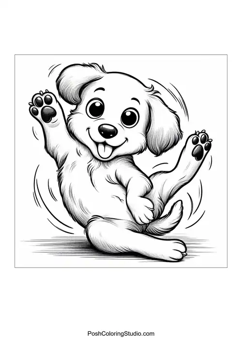 A dog running joyfully with its tongue out.