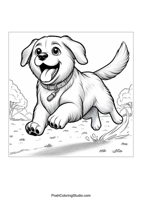 A dog with a big smile, looking playful and happy.