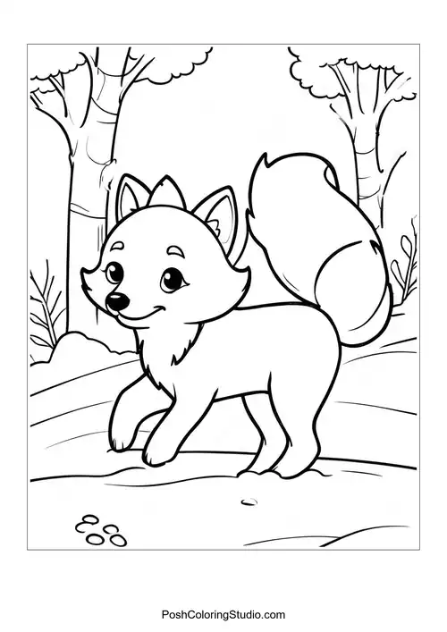 A fox playing soccer in a grassy field.