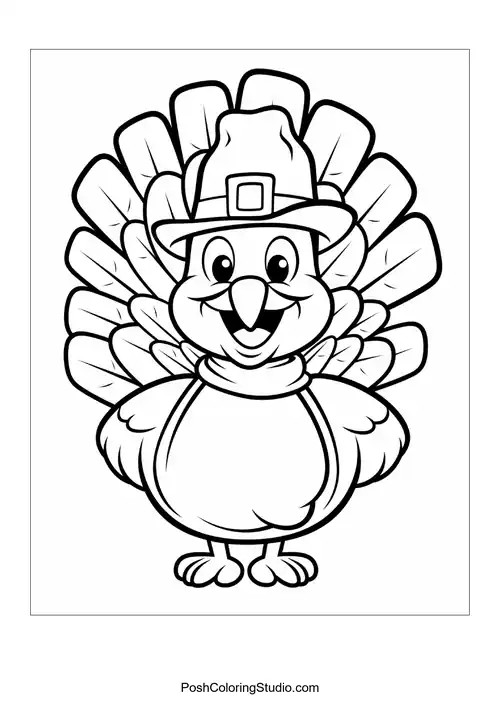 A turkey with a big smile and a playful pose.