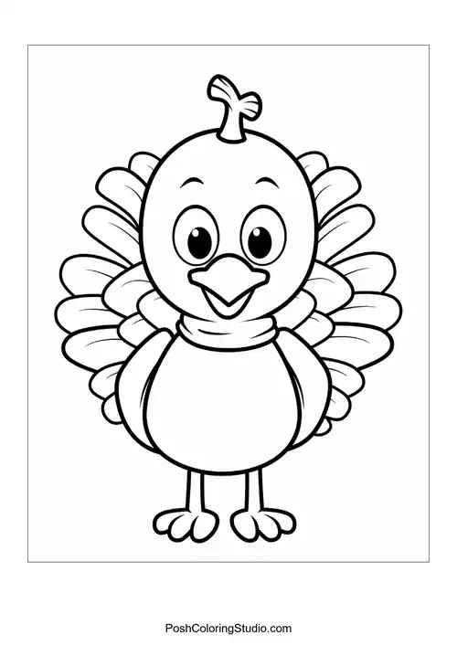 A turkey with a playful expression and hat.