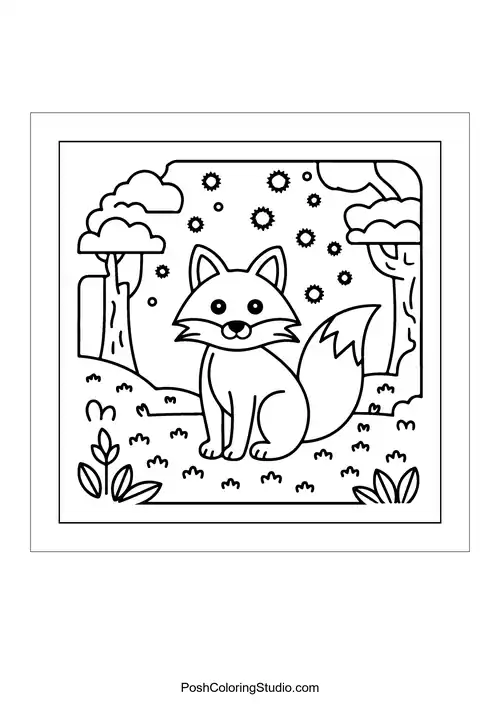 A raccoon climbing a house with flowers around.