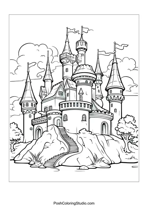 Castle Coloring Pages sample thumbnail