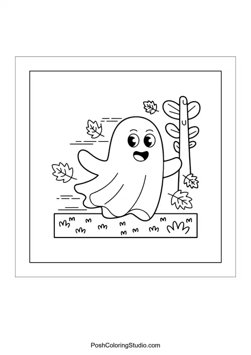 A ghost wrapped in vines with stars around.