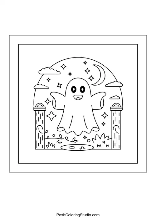 A ghost spinning in a whirlwind of leaves.
