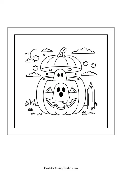 A ghost behind a potion bottle with stars.