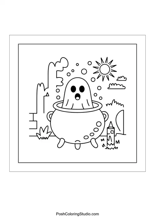 A ghost near a windmill with a sunny sky.