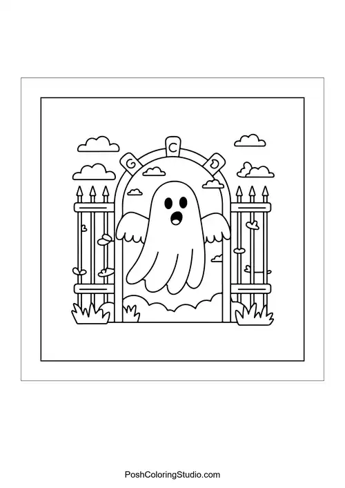 A ghost surfing on waves under the sun.