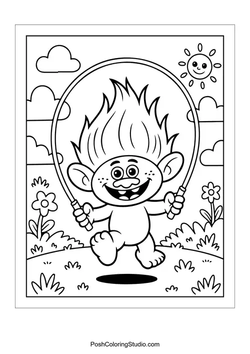 Cute Trolls Coloring Pages sample thumbnail