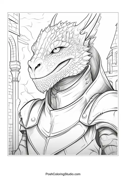 A knight stands with a sword in a castle setting.