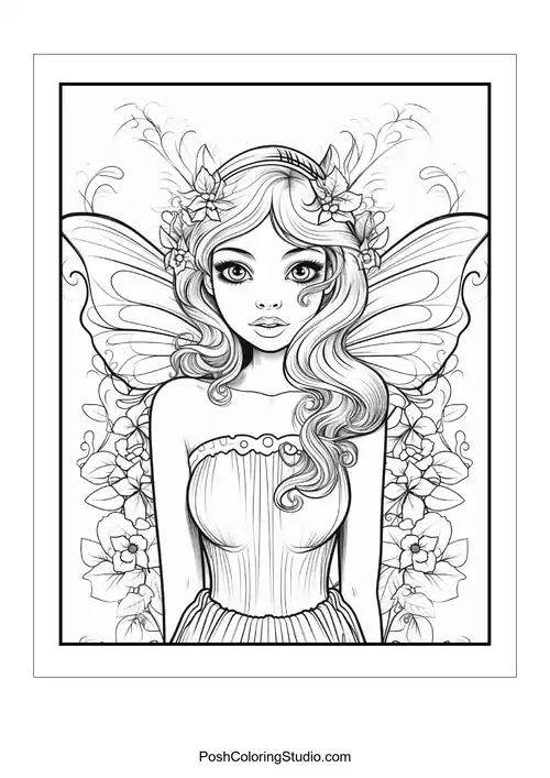 Magical Fairy Coloring Pages sample thumbnail