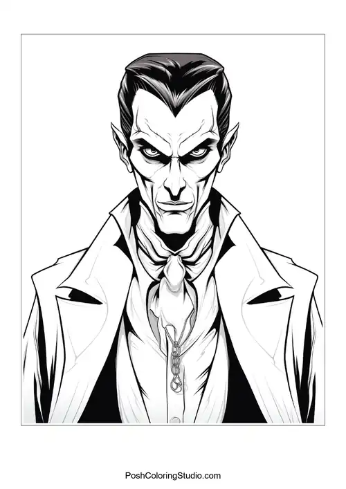 A vampire with a confident look and a bow tie.