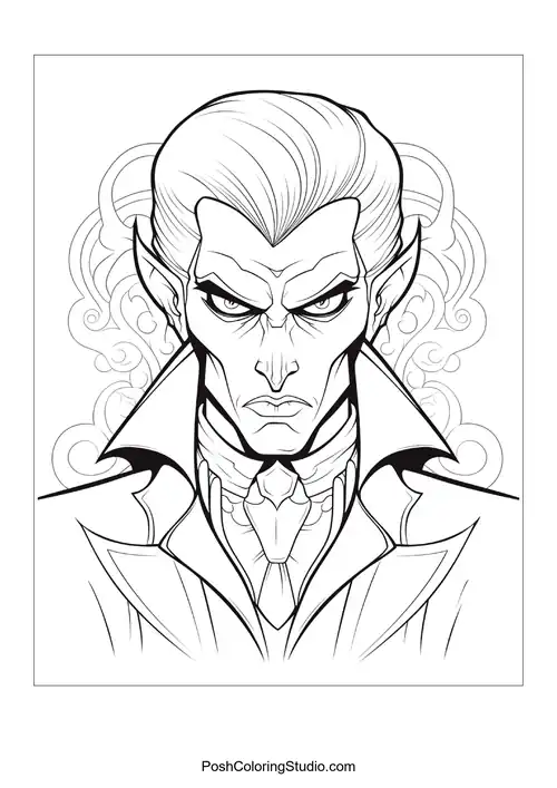 A vampire with a confident expression and a bow tie.