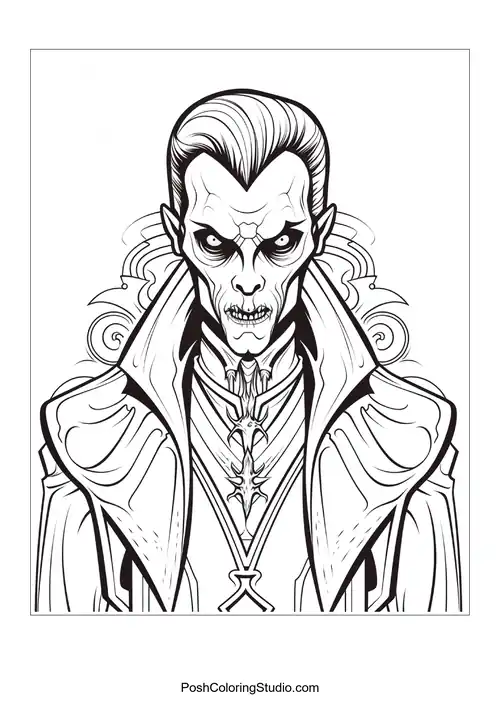 A vampire with a confident expression and a bow tie.
