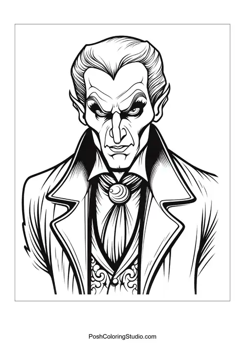 A vampire with a confident expression and a bow tie.