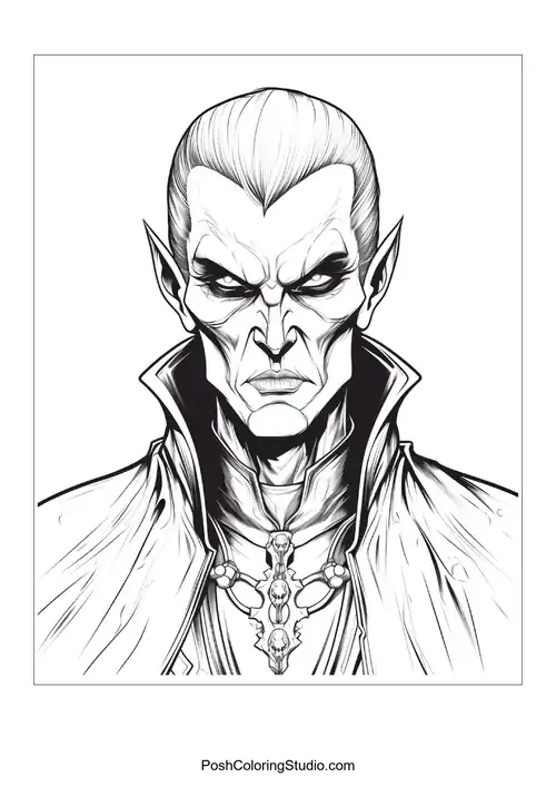 A vampire with a confident expression and a bow tie.