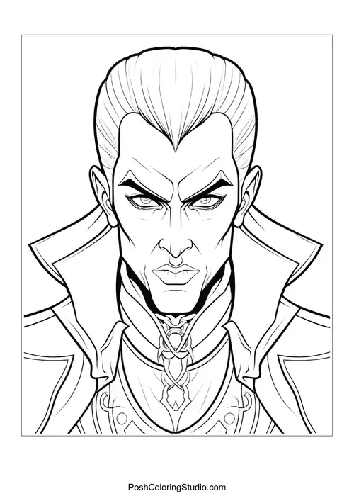 A vampire with a confident expression and a bow tie.