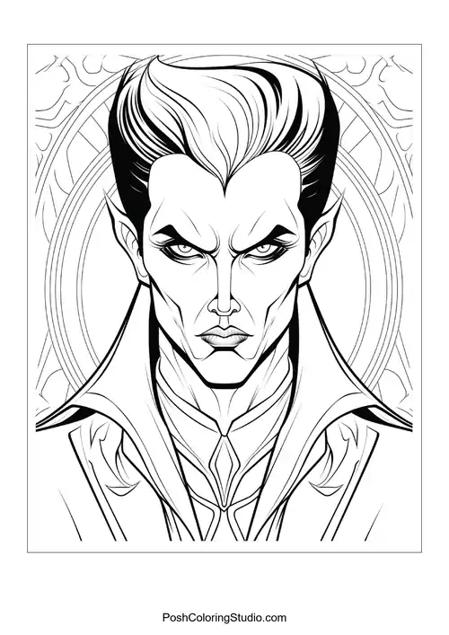 A vampire with a piercing gaze and a stylish coat.