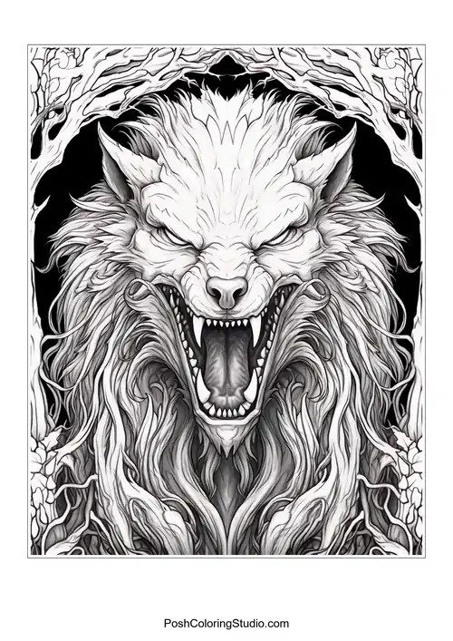 Werewolf Coloring Pages sample thumbnail