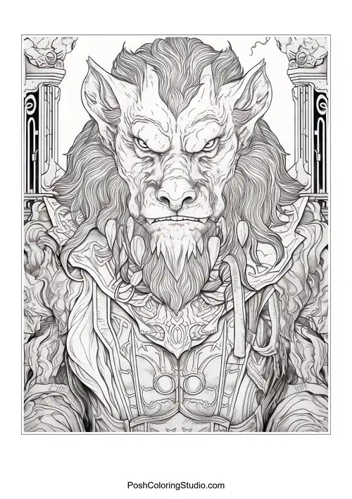 A fierce werewolf with intricate details.
