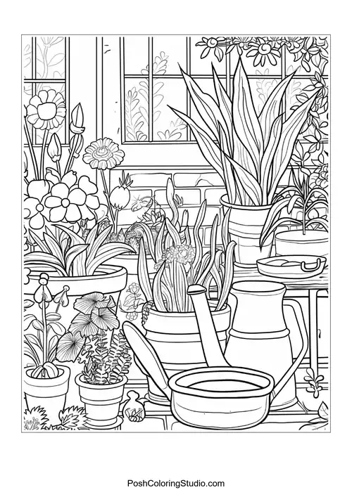 A detailed illustration of flowers and plants in bloom.