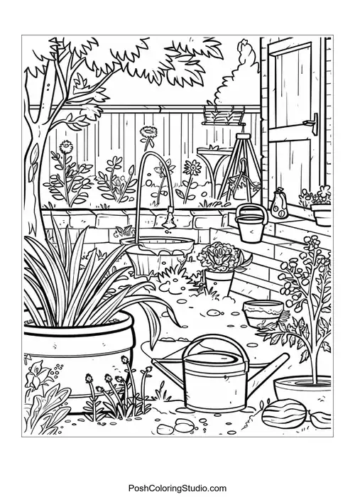 A variety of flowers and plants in a garden setting.