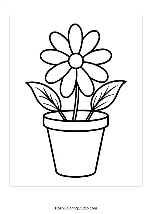 A flower pot with three tulips and raindrops.
