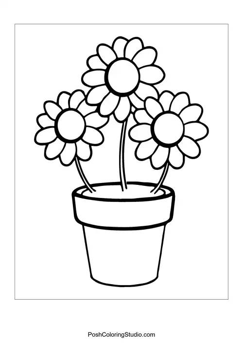 A flower pot with three roses and a polka dot bow.