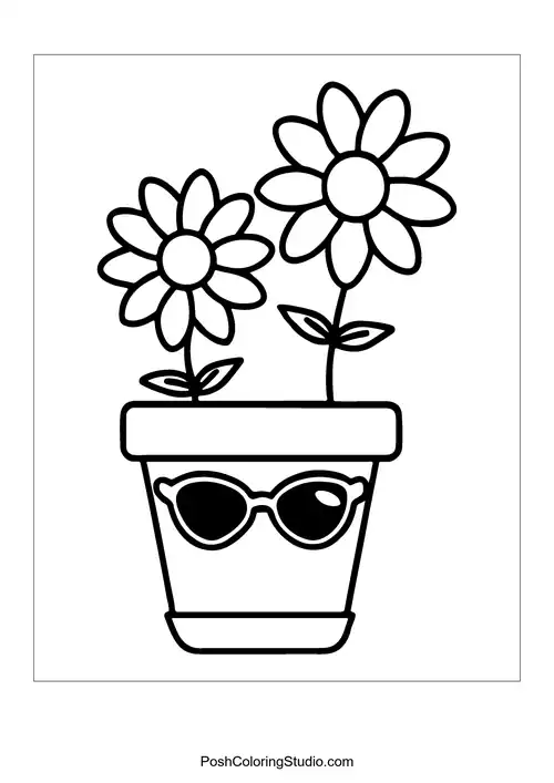 A flower pot with three tulips and a bow.
