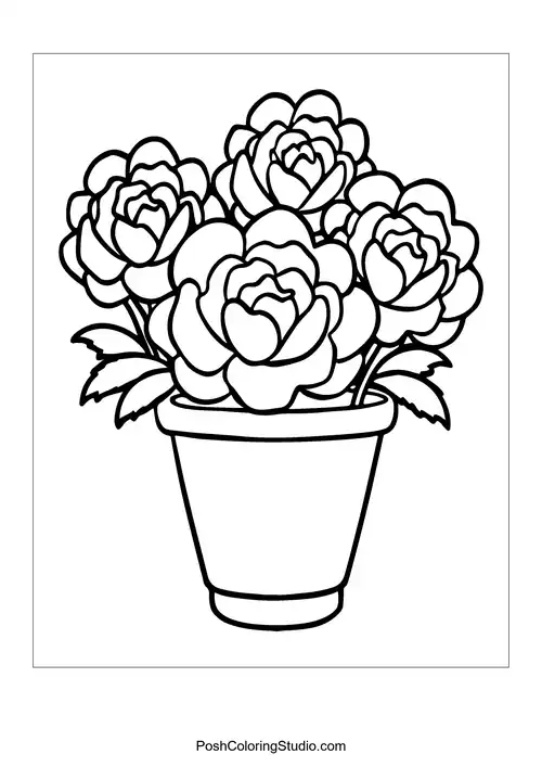 A flower pot with a smiling flower and a hat.