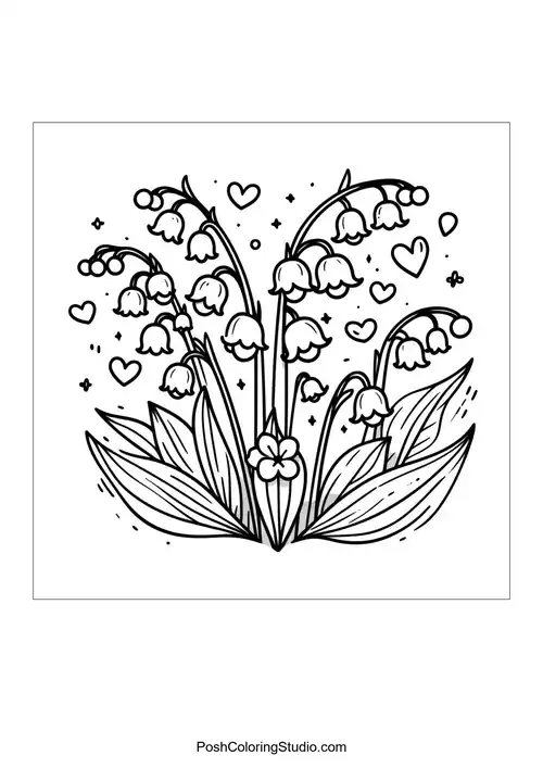 A charming cluster of lily of the valley flowers.