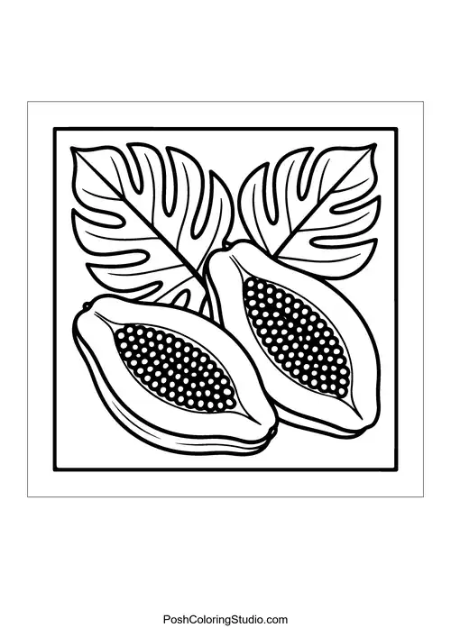 Bold Easy Fruit Coloring Pages sample thumbnail