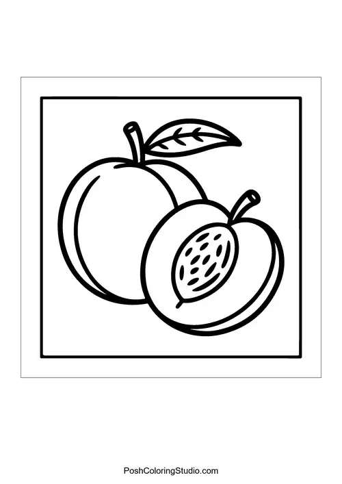 A lychee with a textured outer shell and leaves.