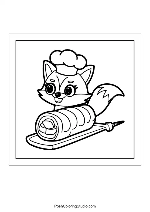 A sushi roll with a fish on top and a smile.