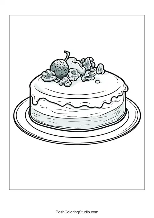 Cake Adult Coloring Pages sample thumbnail